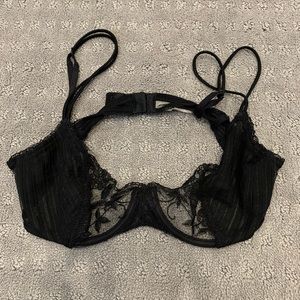 La Perla Black Lace Underwire Bra Size 34 C